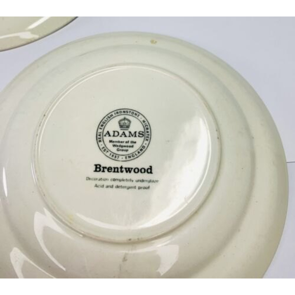 ADAMS Brentwood Real English Ironstone Bread & Butter Plates 2 Blue Shamrock VTG - Picture 5 of 9